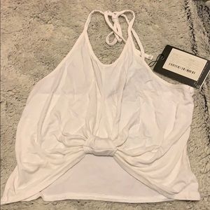 Misguided knot front halter neck crop top